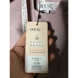 New House of CB Marina maxi dress in a mauve or mink color with a thigh split M thumbnail 7