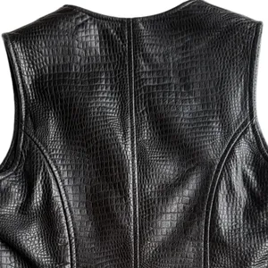 Saguaro‎ Black 100% Leather Vest Sz XS thumbnail 4