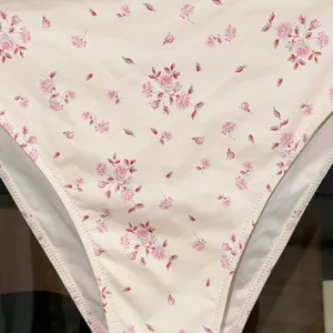Frankie’s Bikinis Jenna High Waist Cut Bikini Bottoms sweet Rose coquette floral thumbnail 4