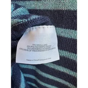 Tory Burch Wool Cashmere Blend Tunic Sweater XS Navy Stripe Pockets 50123142 thumbnail 10