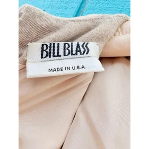Vintage Bill‎ Blass Colorblock Sheath Dress Tan Black Long Sleeve Quiet Luxury thumbnail 3