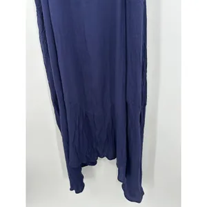 Ashley Stewart Navy Tie Strap‎ Maxi Dress Asymmetrical Hem Sz 4X Boho Resort thumbnail 4