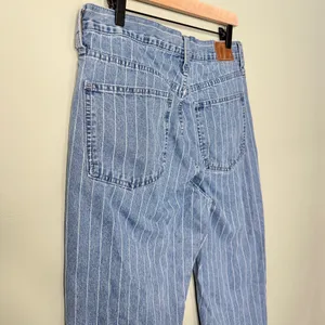 Madewell The Tall Perfect Vintage Crop Jean Pinstripe Blue White Women’s 30T thumbnail 8