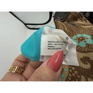 Vtg 2006‎ GAP Hobo Bag Brown Teal Floral Print Canvas Leather Trim Shoulder Bag thumbnail 7