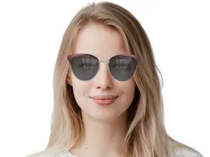 Gucci GG0074S Cat eye sunglasses gold metal frame purple gradient lenses thumbnail 17