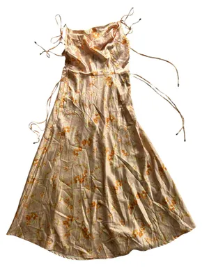 Petal & Pup Codi Satin Midi Slip Dress Blush Floral Size 6 Cottage Coquette thumbnail 4