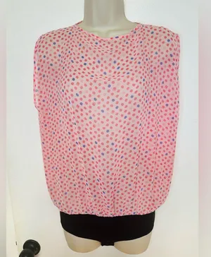 Fiorucci Polka Dot Light Pink Body Suit NWT Italian Size 40 Oversized Size 4 thumbnail 1