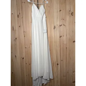 NWT Lulus Romantic Inspiration White Sleeveless Faux-Wrap Maxi Dress Wedding M thumbnail 2