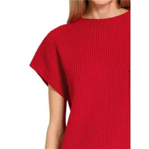✨NWT Zenana Mock Neck‎ Short Sleeve Sweater thumbnail 3