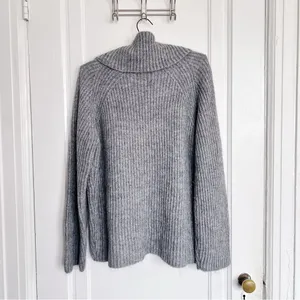 Point Sur • J Crew Mohair Ribbed Turtleneck Sweater cowl heather grey wool knit thumbnail 11