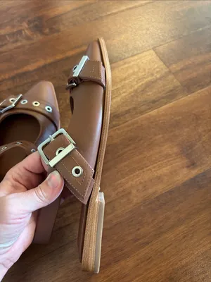 QUINCE Italian Leather Bold Buckle Slingback Flat thumbnail 12