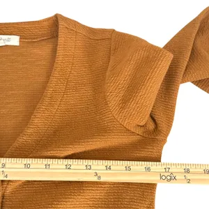 Madewell Lantern Sleeve Crepe‎ Textured Knit Cardigan Womens XXS Sweater Flower thumbnail 10