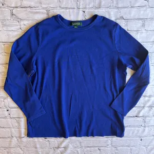 Ralph Lauren Royal Blue Long Sleeve Knit T-Shirt Shirt Top 1X thumbnail 1