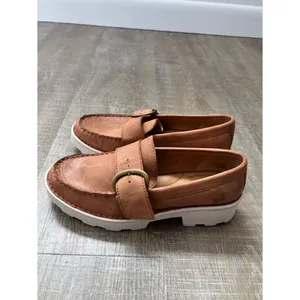 Born Contessa Tan Leather Chunky Platform Loafers Women’s 6 Lug Sole Slip On thumbnail 5