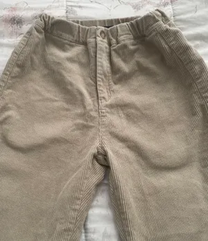 Corduroy Beige Ivory Bootcut Pants, one size thumbnail 9