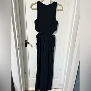 Anthropologie Hutch Cutout Wide Leg Black Jumpsuit with waist tie size medium thumbnail 4