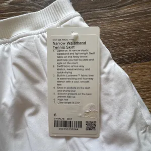 Lululemon Narrow Waistband Tennis Skirt High Rise White Size 6 NWT thumbnail 4
