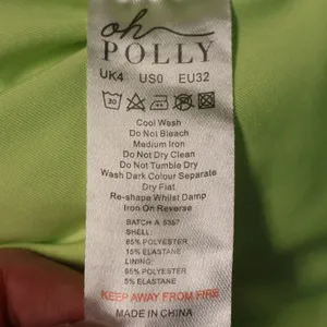 Oh Polly Ruched Mesh Corset Mini Dress Womens Size‎ 0 Lime Green Neon Party thumbnail 3