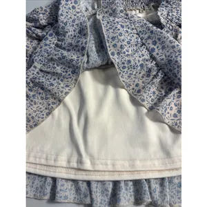 NWT Altar'd State Blue Floral Tiered Mini Skirt Size‎ Medium Cottage Fairy thumbnail 5