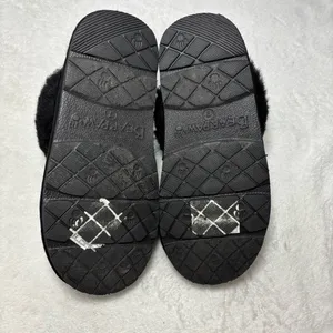 BearPaw vegan faux‎ fur Loki women black slippers Size 7 thumbnail 8