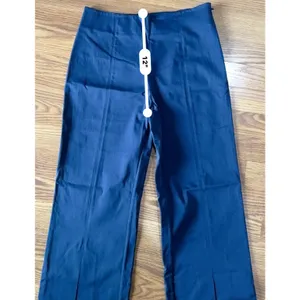 Jonathan Simkhai Midnight Black Front Slit Tailored Pants Small 6 Blue thumbnail 5