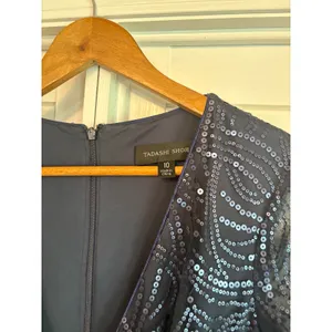 Tadashi Shoji Navy‎ Sequin Maxi Dress Size 10 thumbnail 5