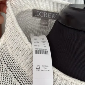 J. Crew Relaxed Cotton Crewneck Beach Lightweight White Sweater thumbnail 3