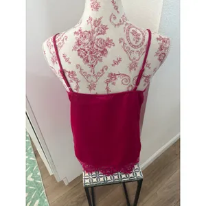 A New Day Magenta Pink Satin Lace Trim Cami Camisole Tank Top Small thumbnail 3