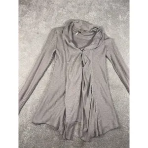 FREE PEOPLE Tan Tunic Cardigan Wrap Sweater Size‎ XS thumbnail 6