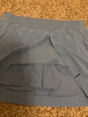 Athleta Soho Skort Large 16 Powder Blue Undershorts Pockets Pull On Elastic thumbnail 2