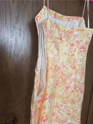 Ann Taylor floral linen midi sundress with vertical pintuck bodice thumbnail 4