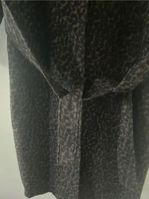 Nordstrom Leopard Wool Blend Belted Long Trench Coat XL Jacket Quiet Luxury thumbnail 5
