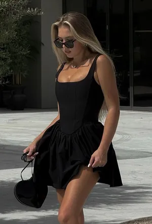 Zara dress mini corset inspired ruffled balloon bodycon summer cocktail wedding thumbnail 11