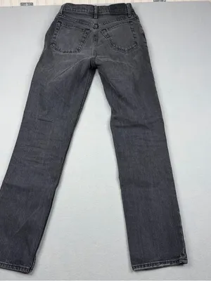 Abercrombie 90s Straight Jeans 26 Long Gray Ultra High Rise 32.5 Inseam thumbnail 3