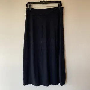 Athleta Black Ribbon Wrap Tulip Midi Skirt Small thumbnail 3