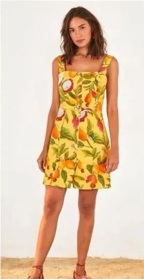 Farm Rio Fruit Lovers Linen Mini Dress XS thumbnail 1