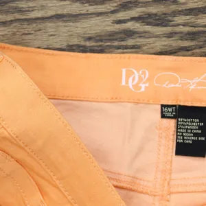 DG2 Womens Distressed Straight Leg Jeans Peach Orange 16W Tall thumbnail 5