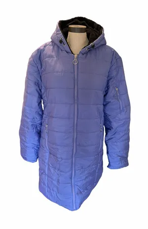 Women's Purple Hooded Winter Puffer Coat Size 3XL #260849 thumbnail 1