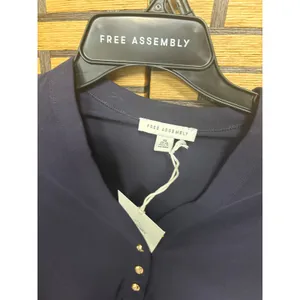 Free‎ Assembly Navy Henley Top Size XS thumbnail 3
