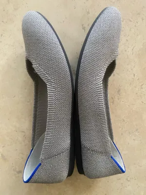 Rothy's Women's Rounded Grey Silver Glitter Flats thumbnail 3