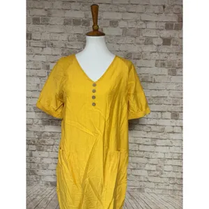 Emory rose M Yellow Midi Length Pockets Buttons‎ Sheath Overaize Size M thumbnail 2