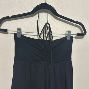 Theory Melcia black linen halter tiered cover‎ up dress One Size Fits Most thumbnail 4