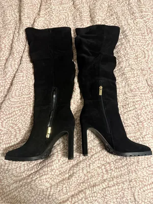 Jennifer Lopez (JLo) "Jaylee" Black Suede Boots. Size 7 1/2 thumbnail 2