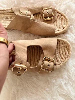 Bio Bio Suede Double Buckle Espadrille Slide Sandals thumbnail 2