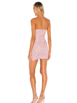 Superdown Fifi Pink Glitter Heart Strapless Mini Dress XS NWT Coquette Barbie thumbnail 3
