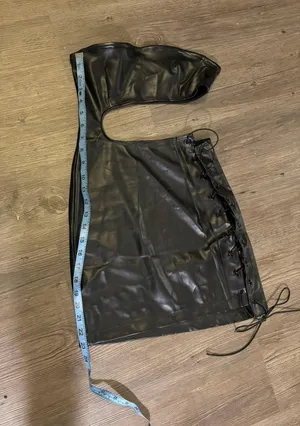 Edikted Black Leather Going Out Mini Dress thumbnail 7