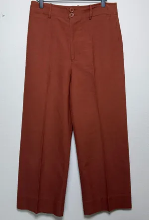 Apiece Apart Women Marida 100% Cotton Pants 8 Rust‎ Orange High Rise Wide Leg thumbnail 1