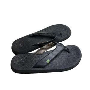 Sanuk Black Thong Flip Flops Slip on Yoga Mat Size 9 Womens Beach Summer thumbnail 5