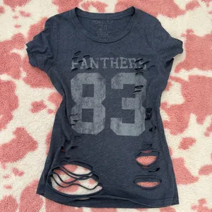 Y2k Distressed “Panthers 83” Baby Tee 🖤💥 Cut-Out Grunge Core / Hot Girl Summer Essential thumbnail 3