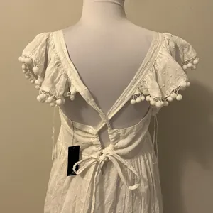 Lulus Chasing Summer White Swiss Dot Tie Back Maxi Dress thumbnail 7